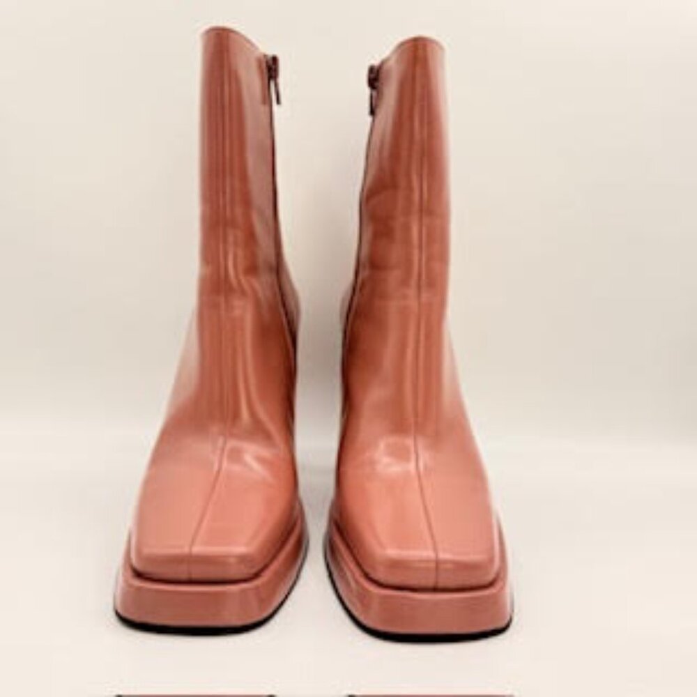 Jeffrey Campbell Square Toe Block Heel Boots – Blush Pink, Size 8 - Picture 4 of 15